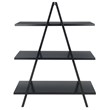 Scranton & Co 3-Tier A-Frame Mid-Century Solid Wood Book Shelf in Black