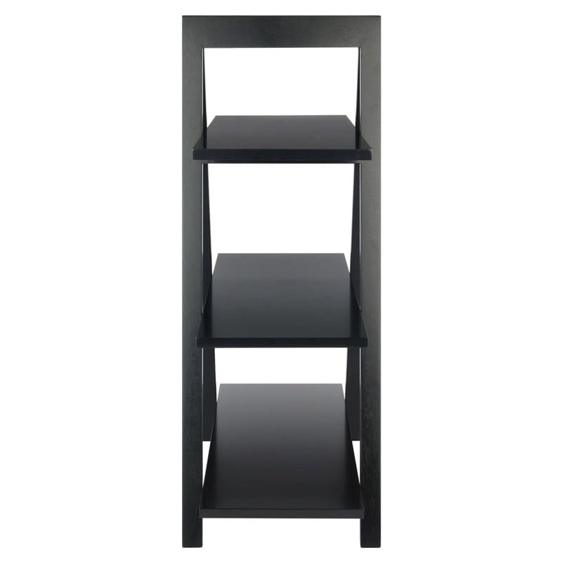 Scranton & Co 3-Tier A-Frame Mid-Century Solid Wood Book Shelf in Black
