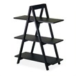 Scranton & Co 3-Tier A-Frame Mid-Century Solid Wood Book Shelf in Black