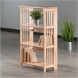 Scranton & Co 4-Tier Transitional Solid Wood Folding Bookcase in Natural