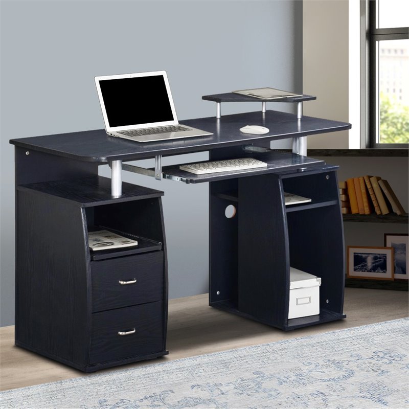 Scranton & Co Modern MDF Wood Home Office Computer Desk in Espresso