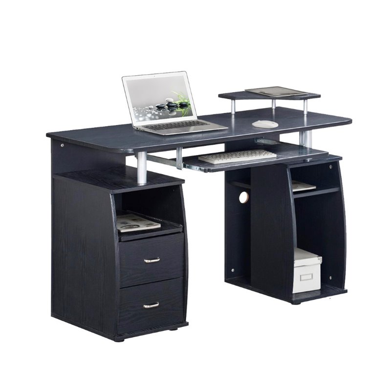 Scranton & Co Modern MDF Wood Home Office Computer Desk in Espresso
