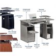 Scranton & Co Modern MDF Wood Home Office Computer Desk in Espresso