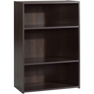 scranton & co 3-shelf wood bookcase in cinnamon cherry