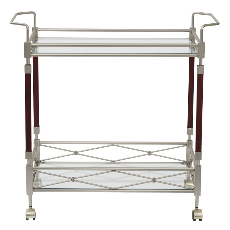 Scranton & Co Serving Cart in Nickel Brush