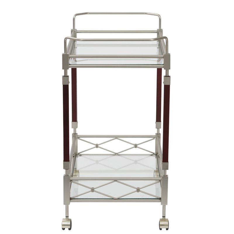 Scranton & Co Serving Cart in Nickel Brush