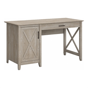 Scranton & Co Farmhouse Wood Computer Desk with Storage in Gray