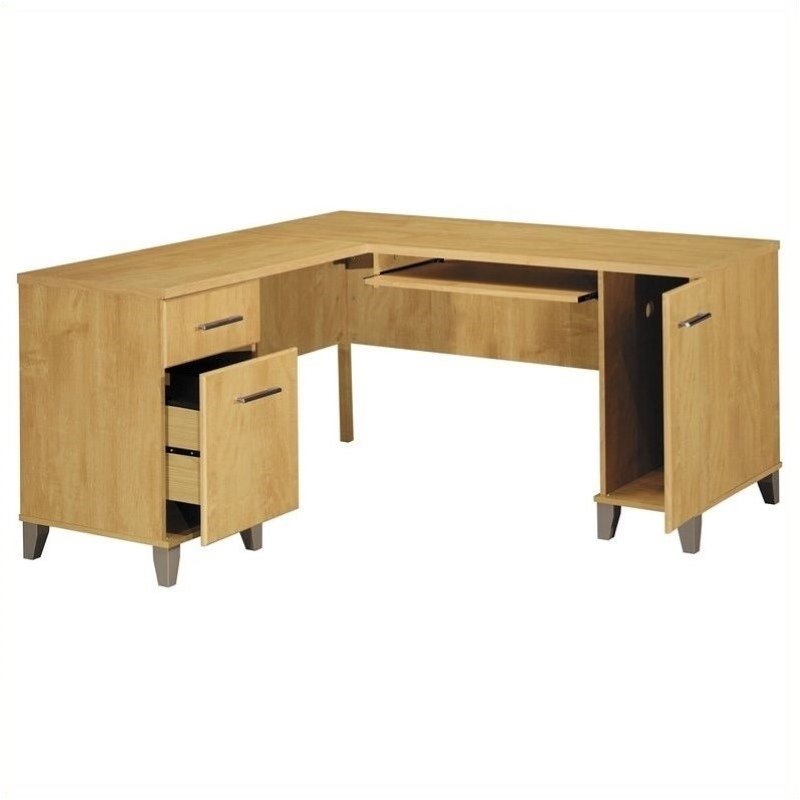 Scranton Co 60 L Shape Wood Computer Desk In Maple Cross Sc 2559