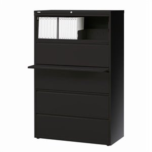 scranton & co 5 drawer lateral file cabinet in black
