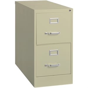 Scranton & Co 26.5&quot 2-Drawer Metal Letter Width Vertical Filing Cabinet in Beige