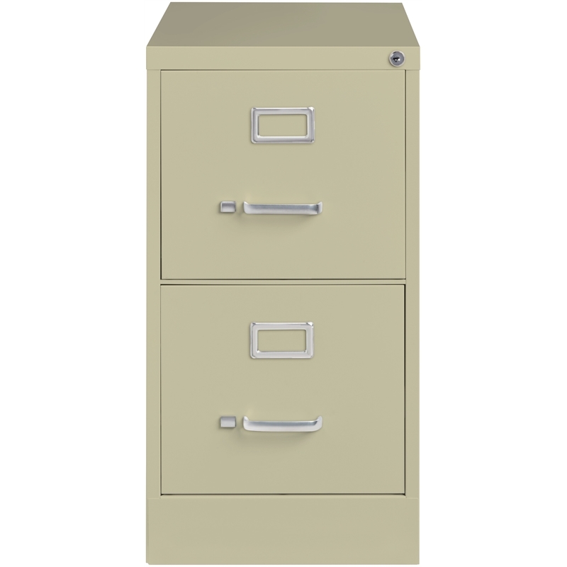 Scranton & Co Metal Beige Vertical Filing Cabinet 2-Drawer 26.5