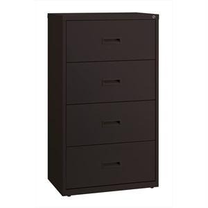 Scranton & Co 30&quot 4-Drawer Modern Metal Lateral Filing Cabinet in Black