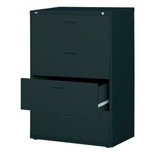 scranton & co 4 drawer lateral file cabinet in black