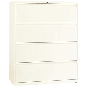 Scranton & Co 42&quot 4-Drawer Modern Metal Lateral Filing Cabinet in Off White