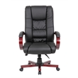Scranton & Co Faux Leather High Back Executive Office Chair in Black/Mahogany