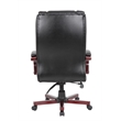 Scranton & Co Faux Leather High Back Executive Office Chair in Black/Mahogany