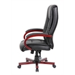 Scranton & Co Faux Leather High Back Executive Office Chair in Black/Mahogany
