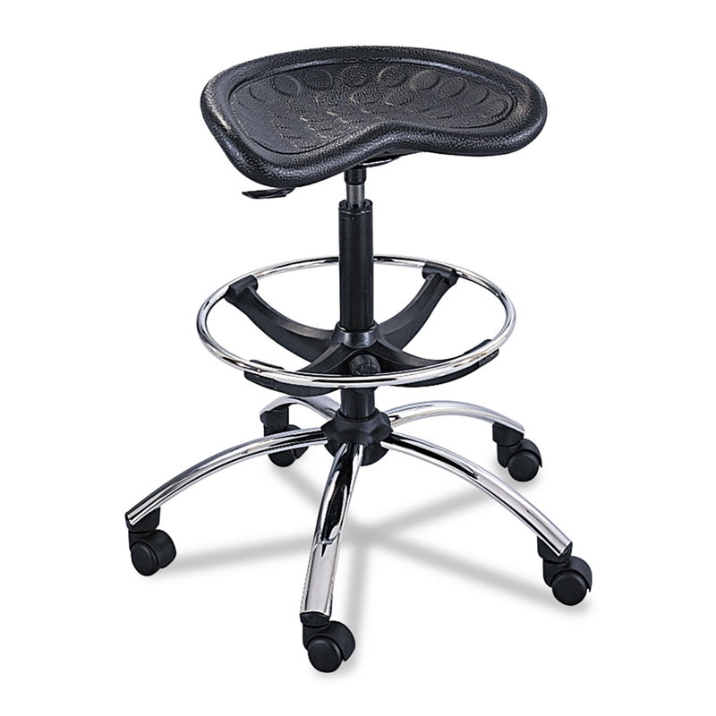 Scranton & Co Black Drafting Chair with Chrome Base
