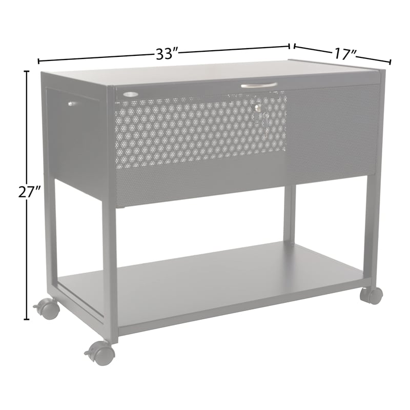 Scranton & Co Mobile File with Locking Top in Black