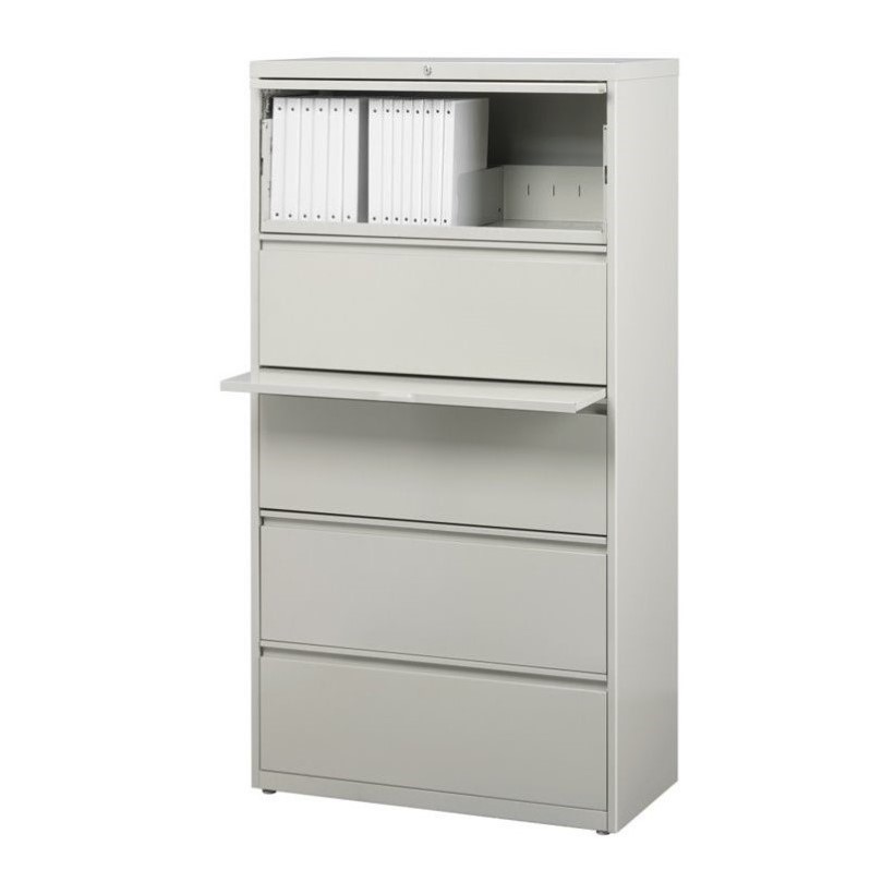 Scranton & Co 5 Drawer Lateral File Cabinet in Gray