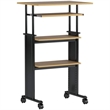 Scranton & Co Standing Height Adjustable Workstation in Medium Oak