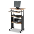 Scranton & Co Standing Height Adjustable Workstation in Medium Oak