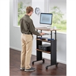 Scranton & Co Standing Height Adjustable Workstation in Medium Oak