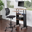 Scranton & Co Standing Height Adjustable Workstation in Medium Oak