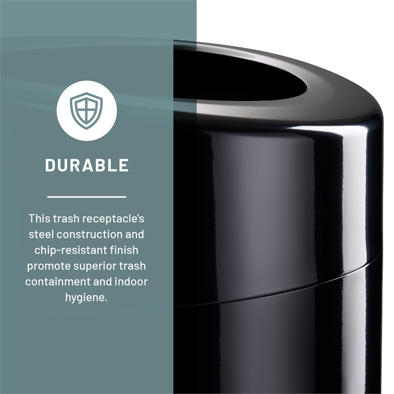 Scranton & Co Open Top Receptacle - 30 Gallon in Black