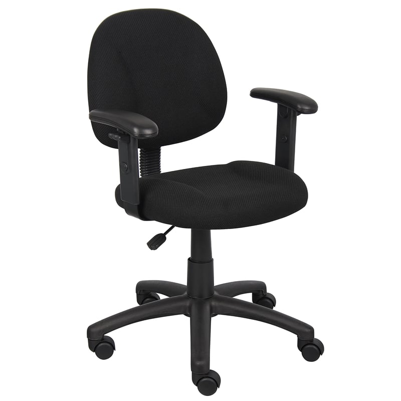 Scranton & Co Contemporary Office Chair with Adjustable Arms in Black
