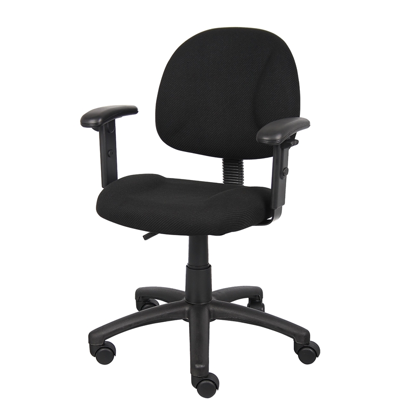 Scranton & Co Contemporary Office Chair with Adjustable Arms in Black