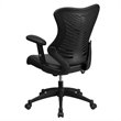 Scranton & Co High Back Mesh Leather Office Chair in Black