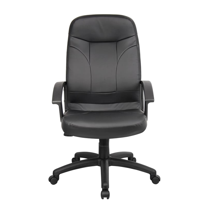 Scranton & Co Modern Faux Leather Executive High-Back Office Chair in Black