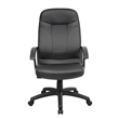 Scranton & Co Modern Faux Leather Executive High-Back Office Chair in Black