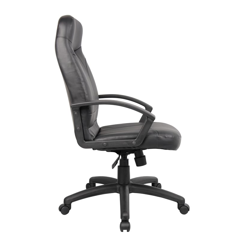 Scranton & Co Modern Faux Leather Executive High-Back Office Chair in Black