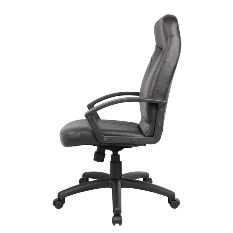 Scranton & Co Modern Faux Leather Executive High-Back Office Chair in Black