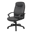 Scranton & Co Modern Faux Leather Executive High-Back Office Chair in Black