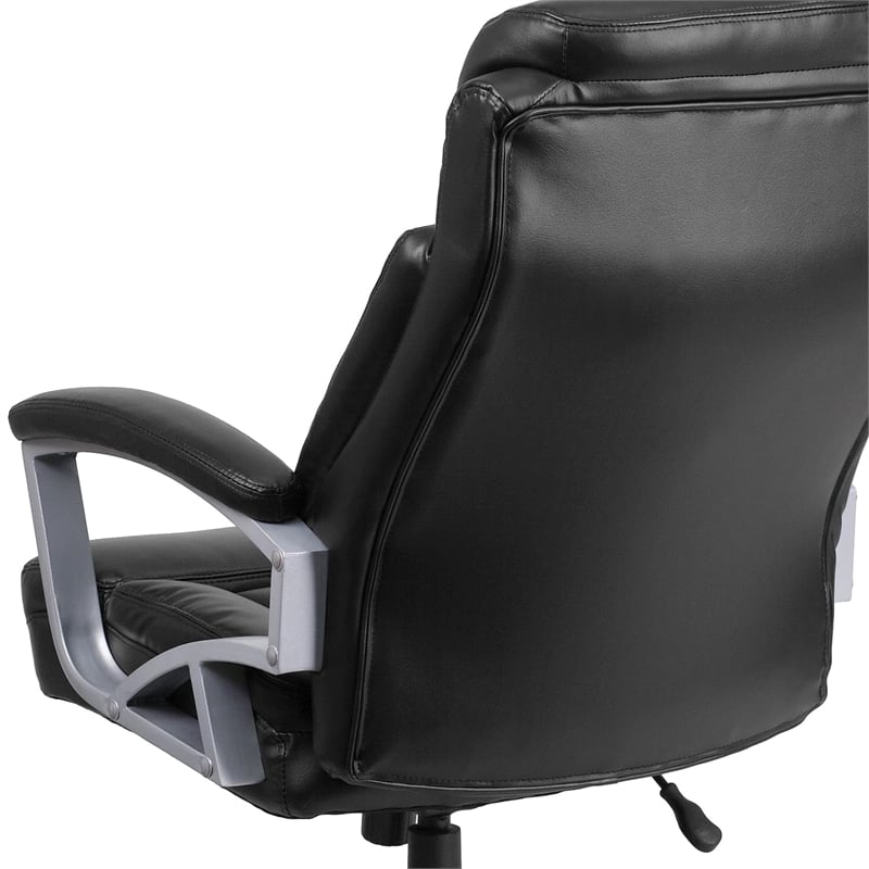 Scranton & Co Leather Swivel Office Chair in Black
