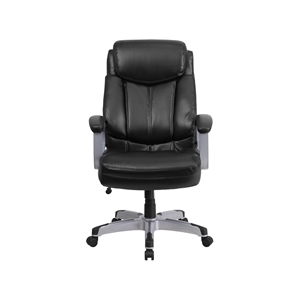 Scranton & Co Leather Swivel Office Chair in Black