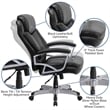 Scranton & Co Leather Swivel Office Chair in Black