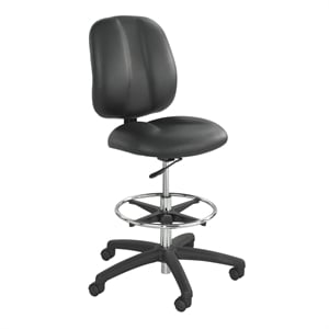 Scranton & Co Extended Height Vinyl Drafting Chair in Black