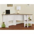 Scranton & Co L Shape Desk in White and Sonoma Oak