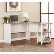 Scranton & Co L Shape Desk in White and Sonoma Oak