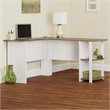Scranton & Co L Shape Desk in White and Sonoma Oak