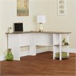 Scranton & Co L Shape Desk in White and Sonoma Oak
