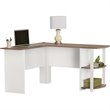 Scranton & Co L Shape Desk in White and Sonoma Oak