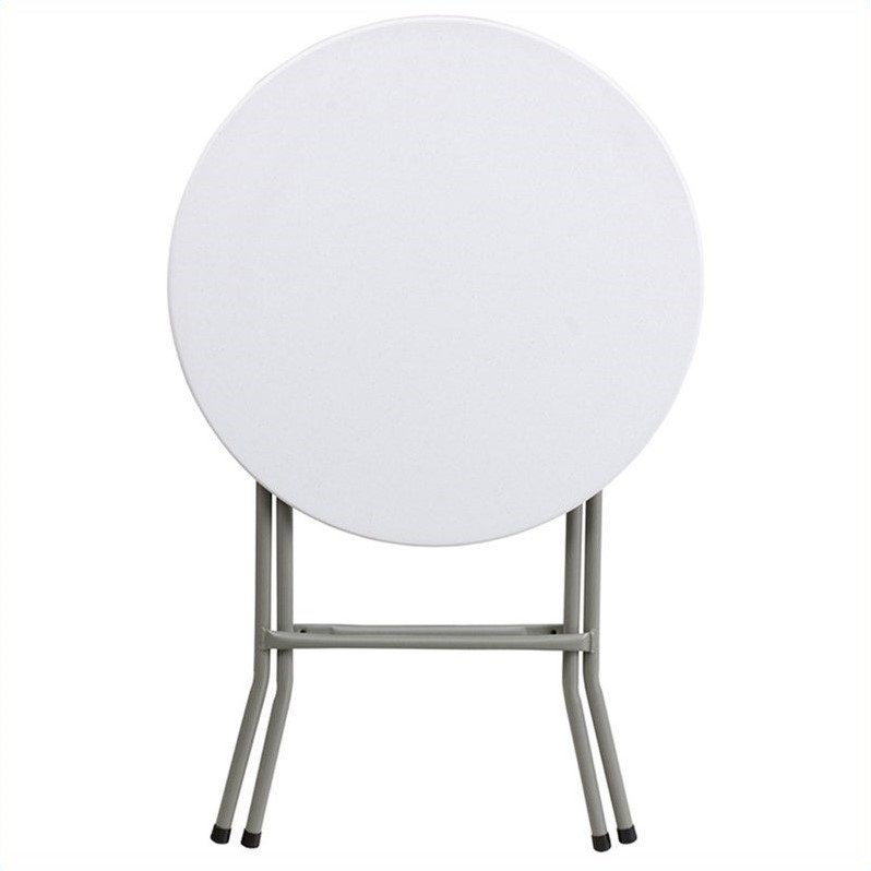 Scranton & Contemporary Plastic Co 24 Inch Round Granite Folding Table in White