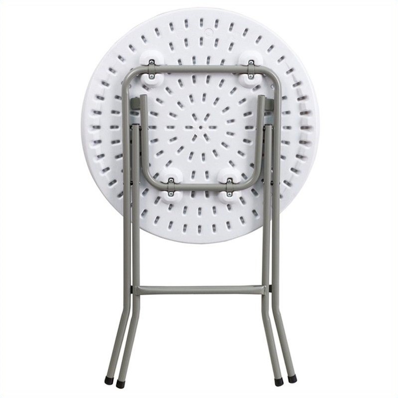 Scranton & Contemporary Plastic Co 24 Inch Round Granite Folding Table in White