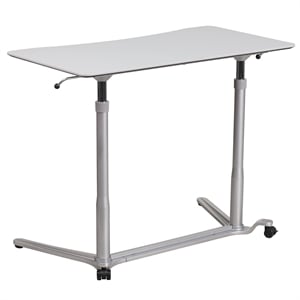 Scranton & Co Adjustable Computer Desk with Casters in Gray