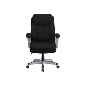 Scranton & Co Fabric/Metal High Back Swivel Office Chair in Black